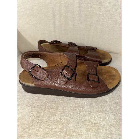 SAS Bravo Heel Strap Sandals Buckles Mens Sz 12 M Brown Tripad Comfort Leather main image 9